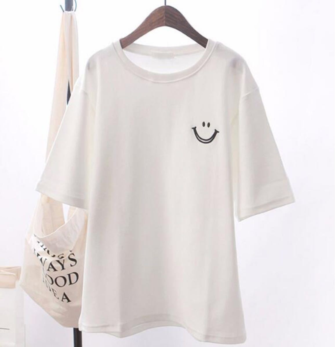 まとめ買い☆ニコちゃん スマイル Tシャツ 2枚 セット韓国 レディース メンズ