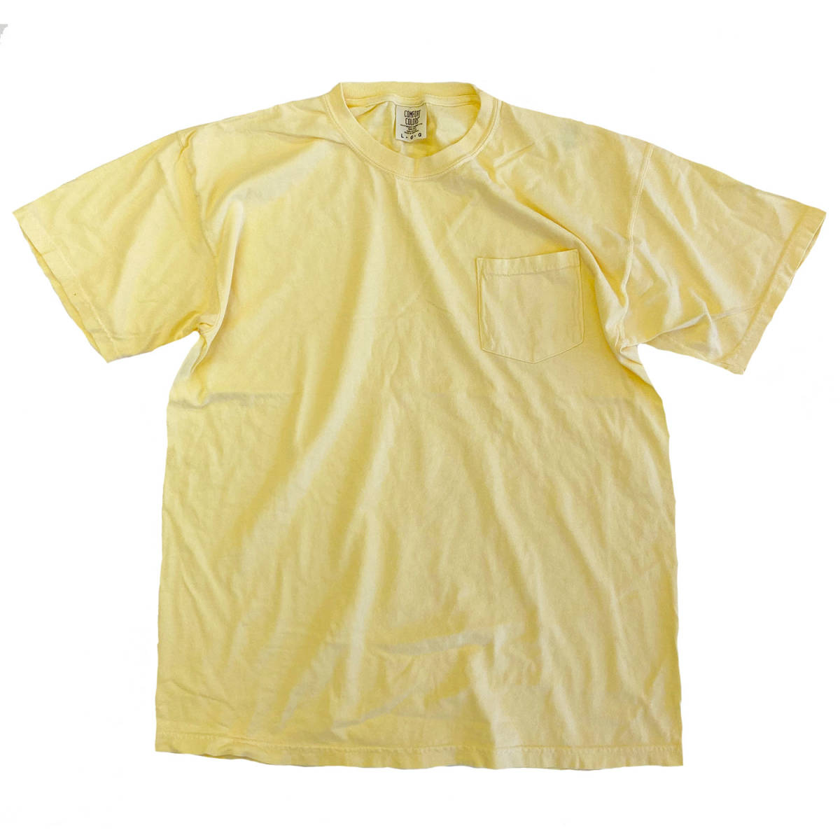 COMFORT COLORS コンフォートカラーズ　Tシャツ　バナナ　Lサイズ　6.1oz S/S Pocket TEE 　BUTTER　後染め_画像1