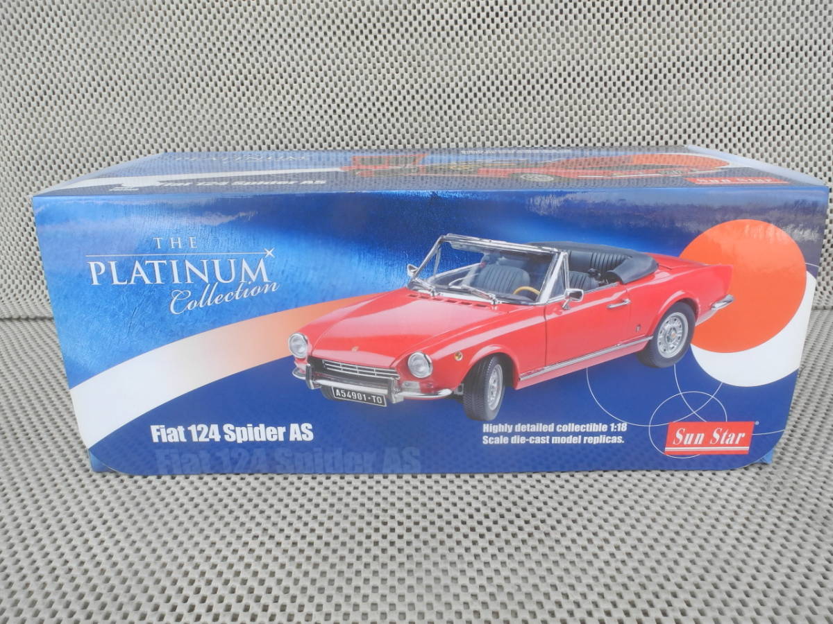  precise platinum *1/18* Fiat 124 Spider AS* white #4902* Sunstar made * new goods unopened 