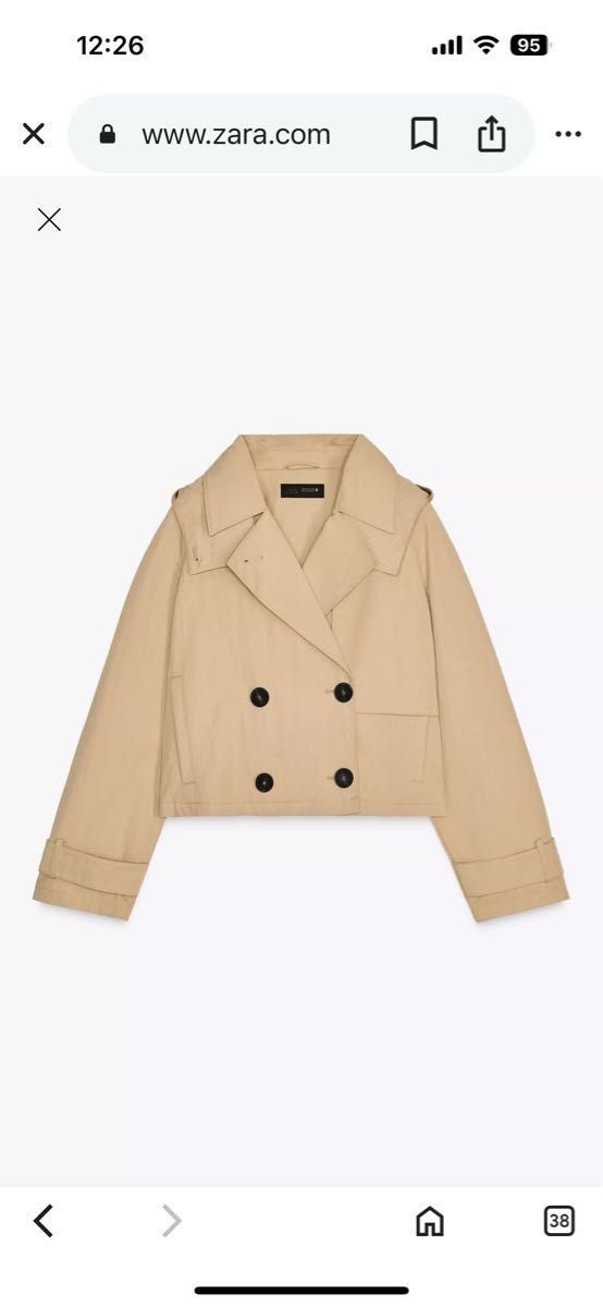 スペイン発送 ZARA ベルト付きショートトレンチコート 今季新作 ZARA 取り外し可能なフード付きショートトレンチコート|Yahoo