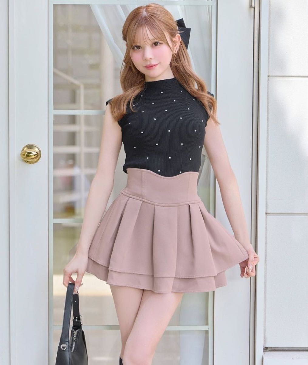 Sサイズ くすみピンク 美脚になれるスカート ミシェルマカロン 殿堂入り 美脚になれるスカート くすみピンク Sサイズミシェル