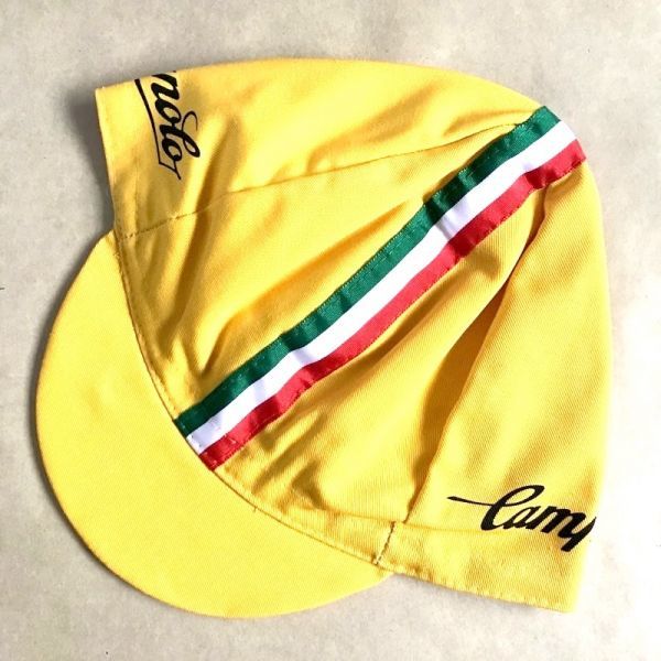 【 未使用 】Campagnolo カンパニョーロ / イエロー 黄 / クラシック サイクル キャップ
