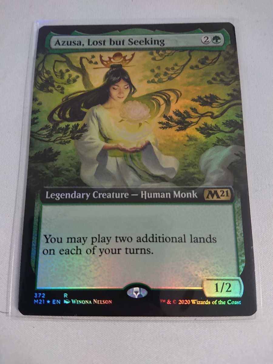 ★☆MTG　【FOIL】【英】迷える探求者、梓/Azusa, Lost but Seeking [緑R]【M21】[拡張アート]★☆ 全ての商品同梱可能_画像1