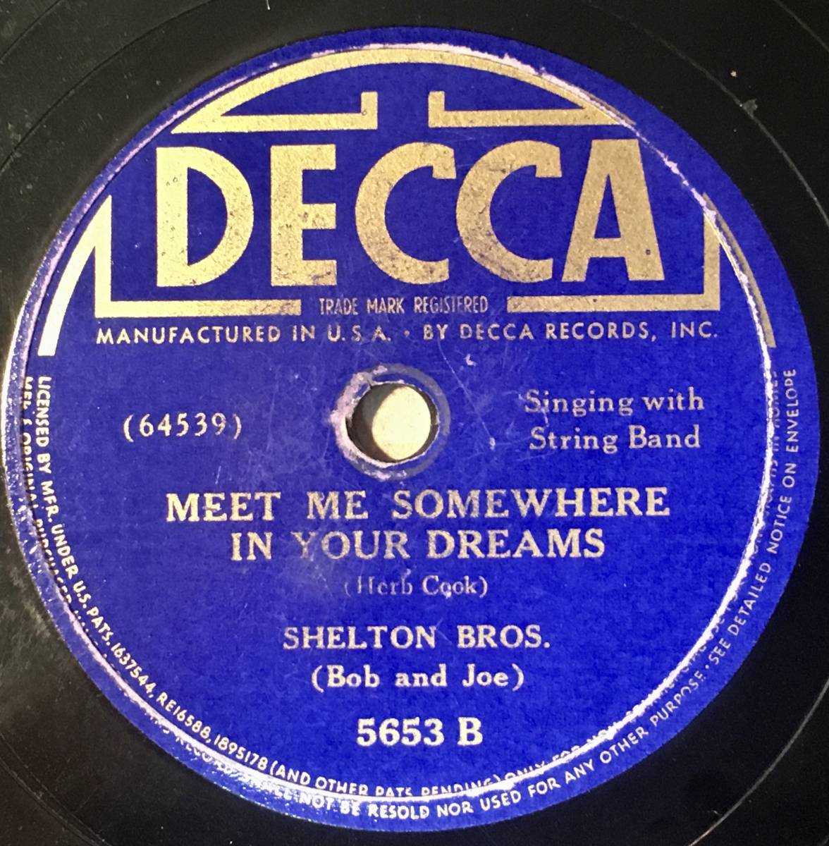 試聴；SP/78 - SHELTON BROS. DECCA Knot Hole Blues/ Meet Me Somewhere In Your Dreamer_画像2