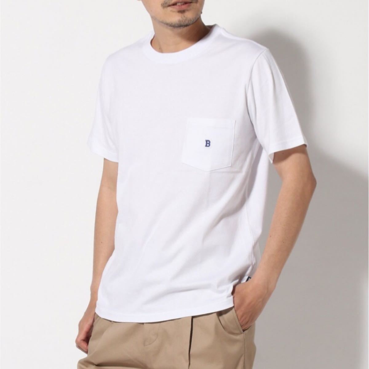 BEAMS ホワイト S サイズ ワンポイントロゴ刺繍 Tシャツ