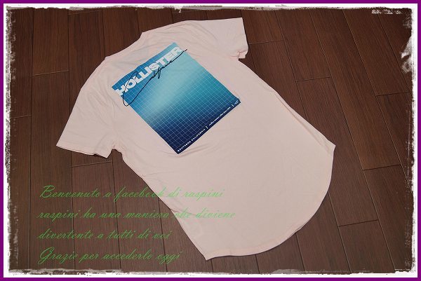 Hollister グラフィック バックプリント Tシャツ 半袖/L/ピンク/メンズ ホリスター アバクロ カットソー a&f_画像1