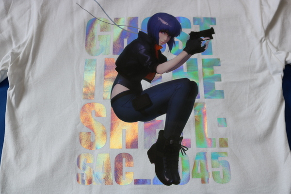 Gu ジーユー Ghost In L Shell The Tシャツ クリックポスト発送 メンズ 攻殻機動隊 新品 未使用 白 胸 草薙素子 正規品販売 攻殻機動隊