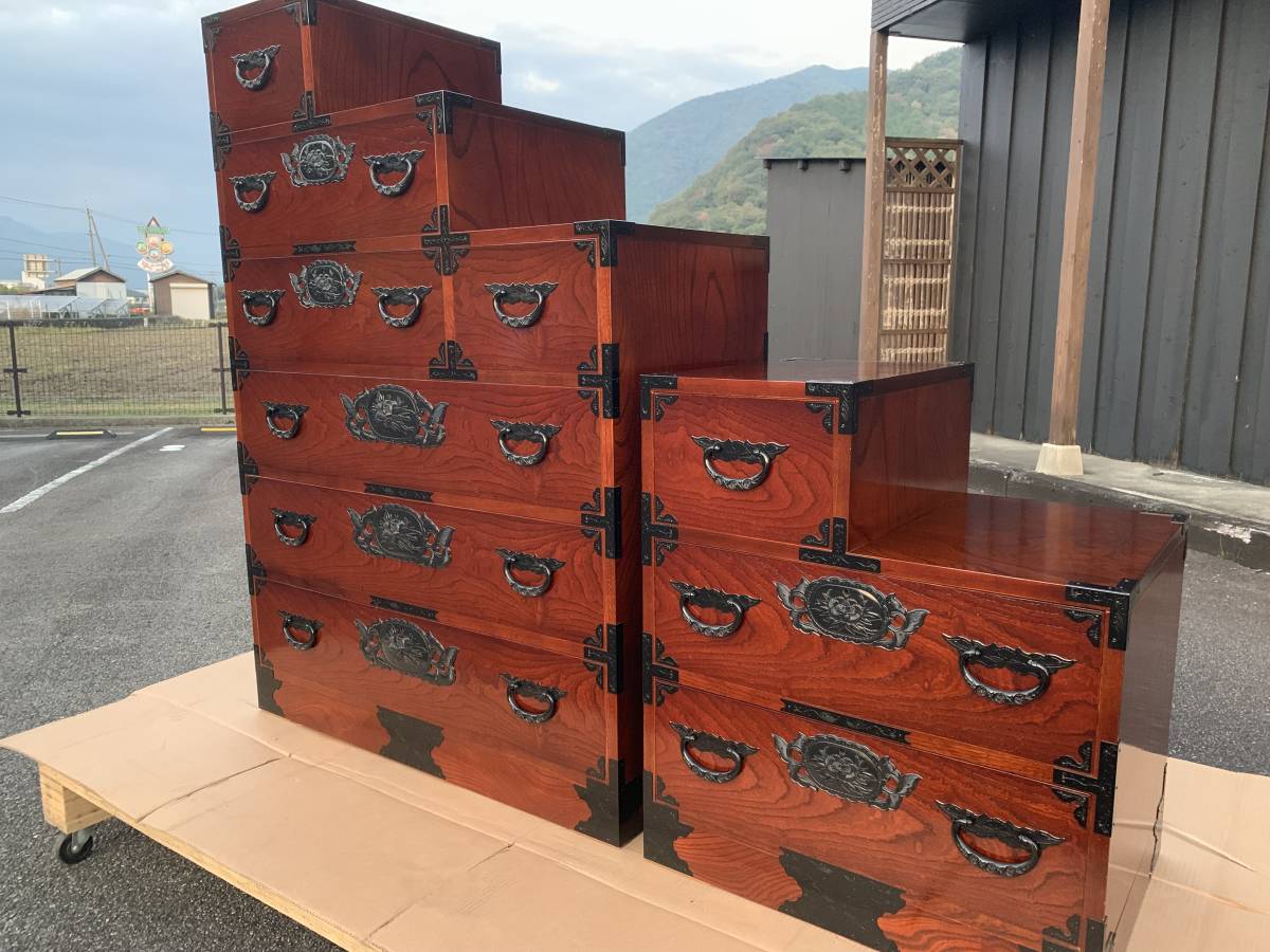 ト送料込 仙台箪笥 アンティーク 古物 階段箪笥 民芸箪笥 - 通販 - www