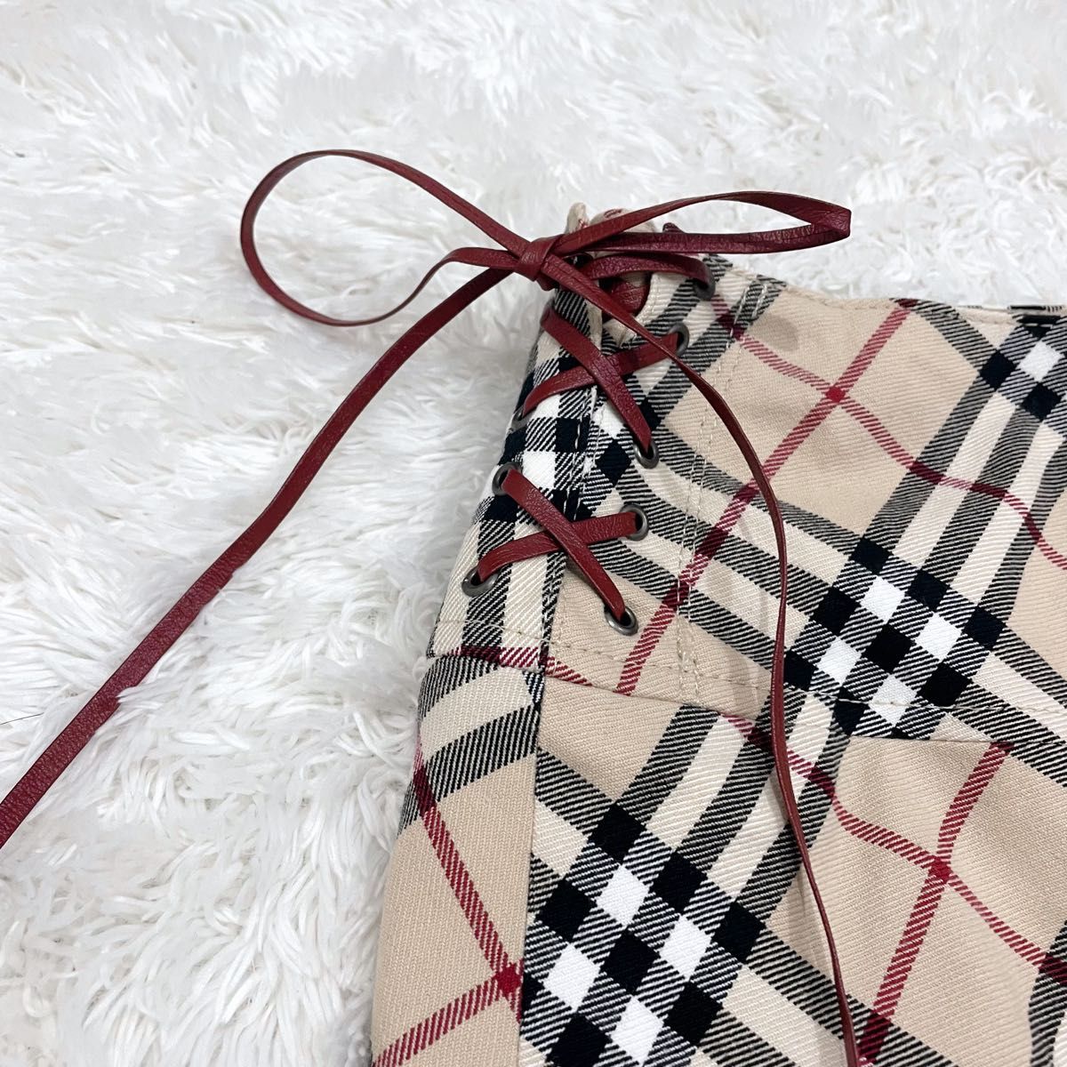 BURBERRY バーバリーブルーレーベル チェック柄 トレーナー 38 美品 BURBERRY BLUE LABEL ノバチェック スカート 膝丈 38 バーバリー