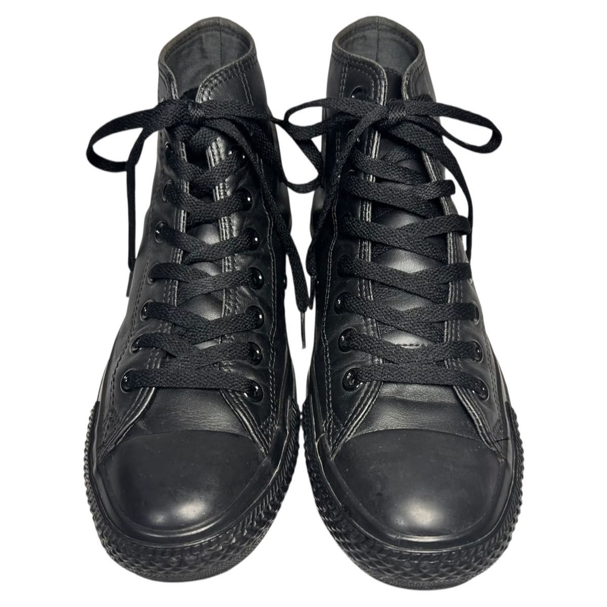 日本製 コンバース オールスター ハイカット ブラック 【US7.5 25.5】 コンバース オールスターハイ レザー BLACK MONOCHROME 25 5