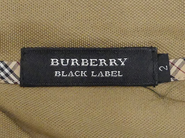 即決★BURBERRY BLACK LABEL★メンズM 廃版 ポロシャツ バーバリーブラックレーベル 2 茶 ノバチェック 三陽商会正規 ナイト刺繍