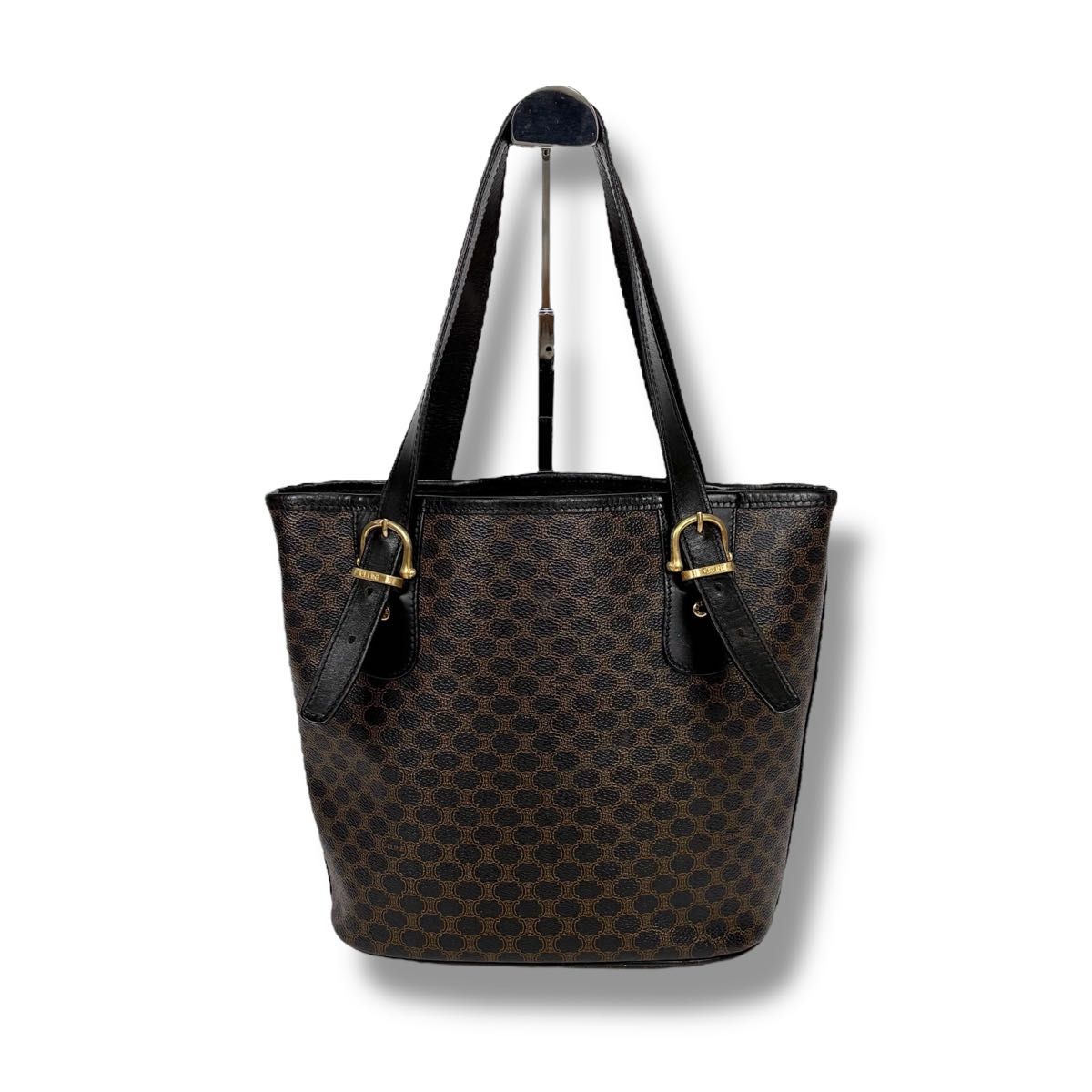セリーヌ CELINE バケツ型 トートバッグ ブラックマカダム トリオンフ セリーヌ CELINE バケツ型 ミニトートバッグ ブラックマカダム