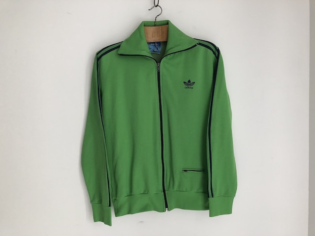  Adidas Vintage джерси редкий цвет VERT зеленый Франция производства adidas 70s первый период VENTEX made in FRNCE синий бирка одна сторона карман вышивка 