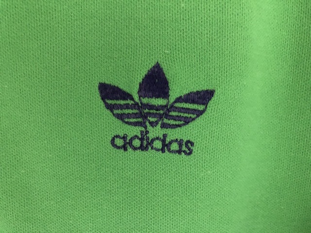  Adidas Vintage джерси редкий цвет VERT зеленый Франция производства adidas 70s первый период VENTEX made in FRNCE синий бирка одна сторона карман вышивка 