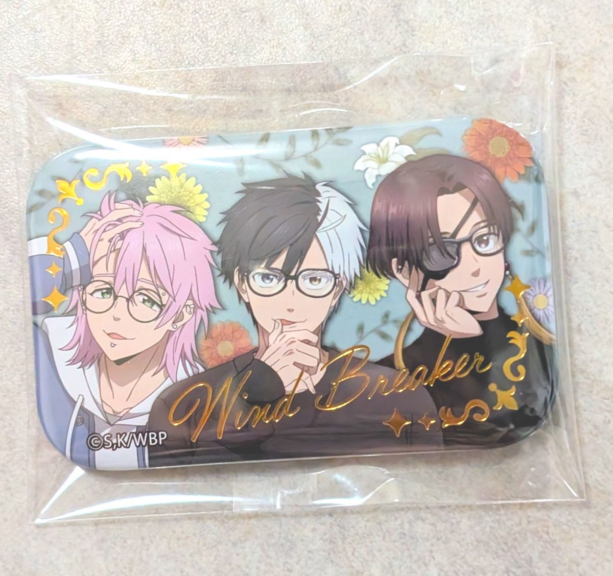 スクエア缶バッジ 蘇枋 WINDBREAKER 眼鏡 メガネ Glasses スクエア 缶バッジ 桜遥 蘇枋