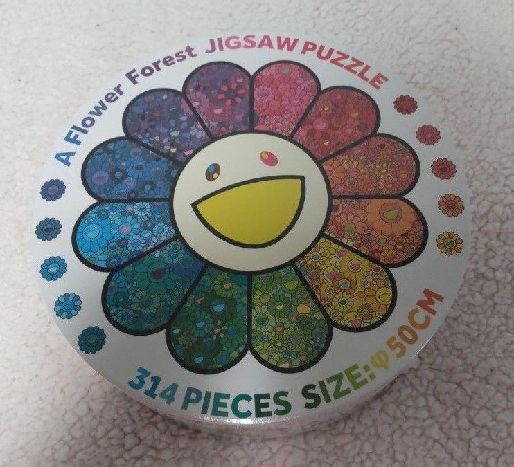 村上隆 フラワー型 ジグソーパズル ショッパー付き カイカイキキ ショッパー付き 新色 村上隆 フラワー型 ジグソーパズル