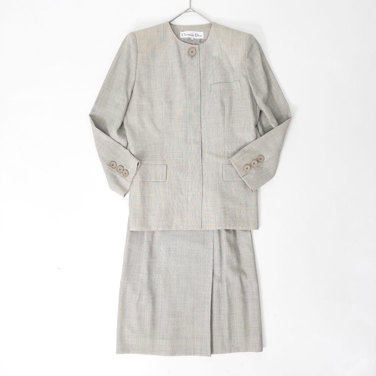 【美品】正規品 Christian Dior ベージュスーツ セットアップ 極美品 Christian Dior クリスチャンディオール 2点セットアップ