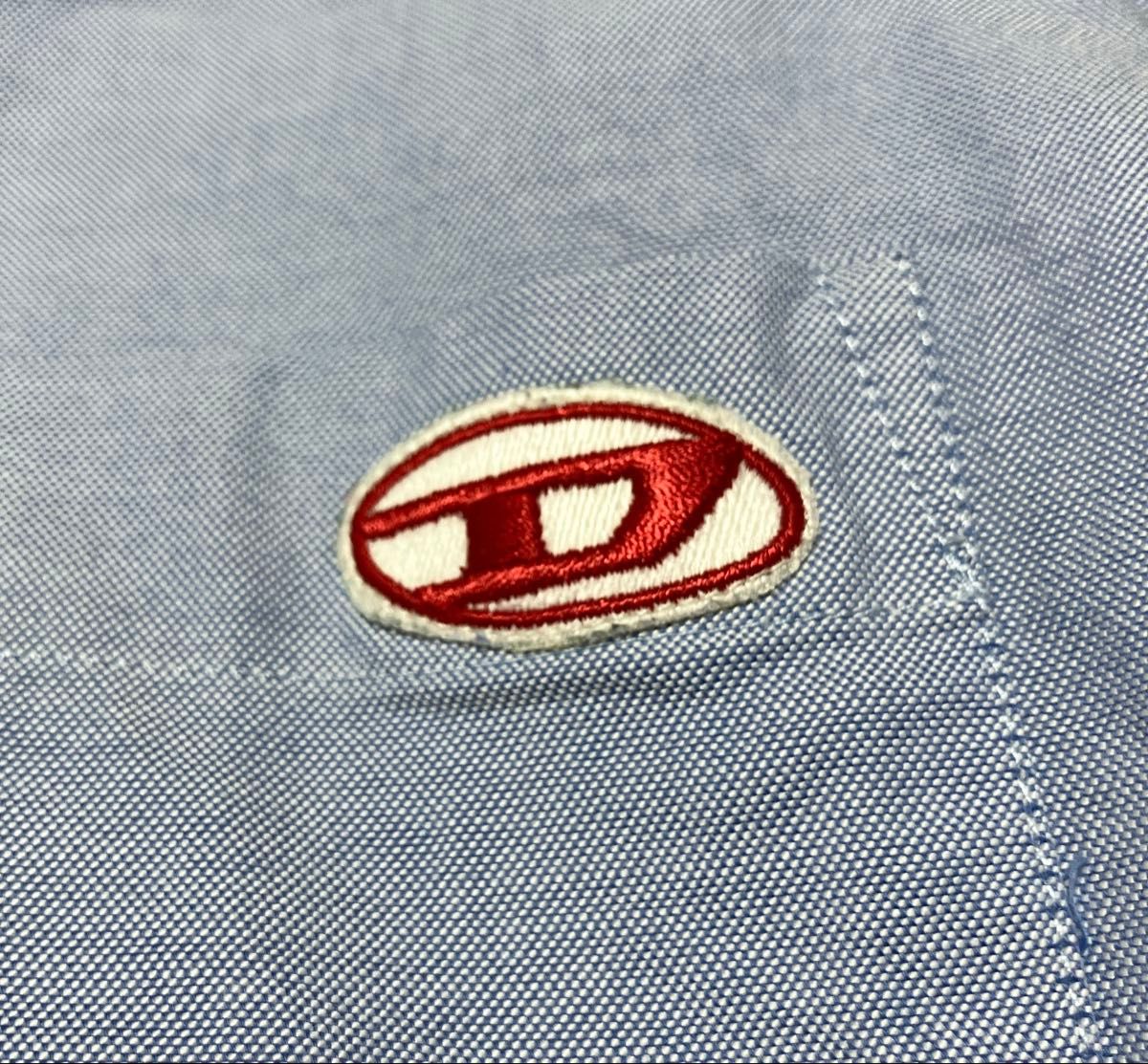 美品 DIESEL ディーゼル 刺繍ロゴ オックスフォードシャツ 長袖シャツ L 美品 DIESEL ディーゼル 刺繍ロゴ オックスフォードシャツ 長袖