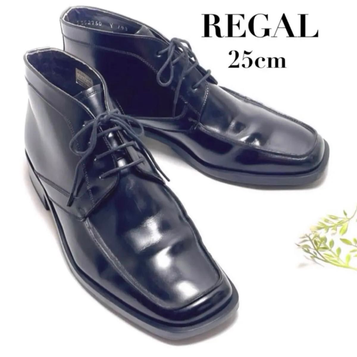 まとめ2点 REGAL ノースフェイス リーガル 25cm デッキシューズ REGAL リーガル ショートブーツ チャッカブーツ レザー ブラック