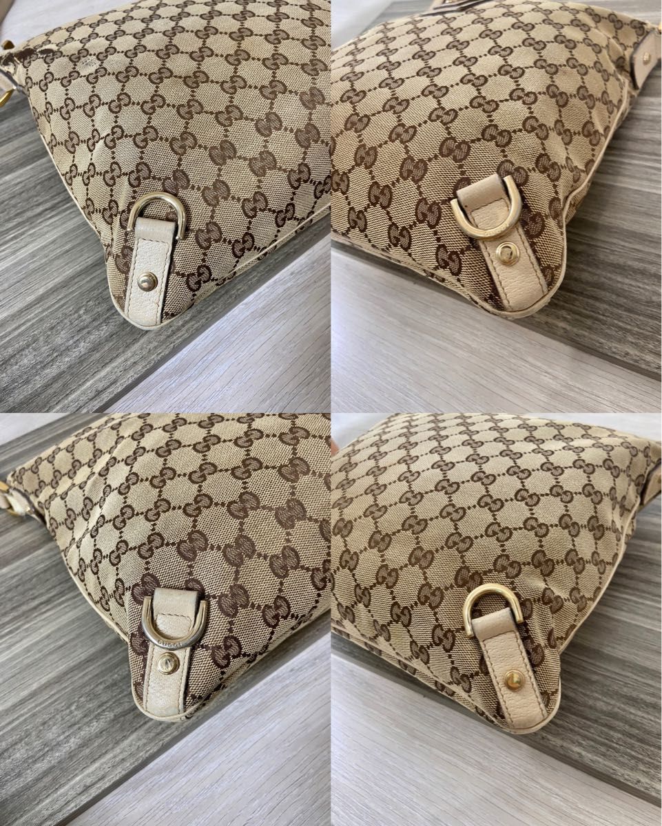 GUCCI ショルダーバッグ アビーライン GG柄 キャンバス レザー ベージュ GUCCI ショルダーバッグ GG キャンバス アビーライン レザー