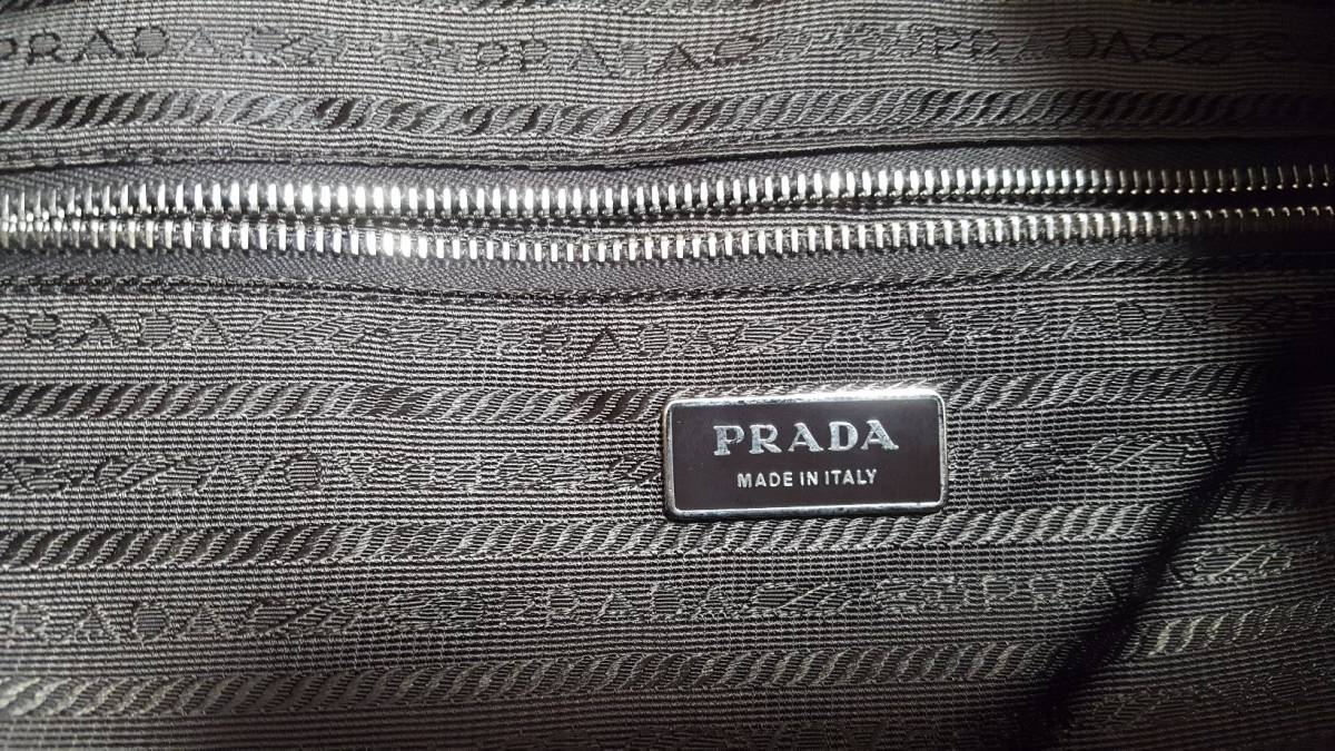 【USED】★PRADA プラダ★バッグ ナイロン×レザー ブラウンゴールド