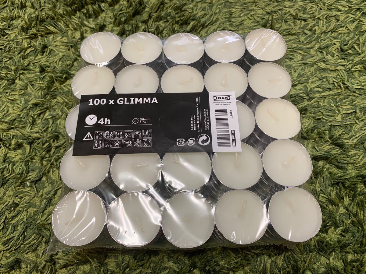 IKEA イケア GLIMMA 香りなしティーライト　100ピース×2セット