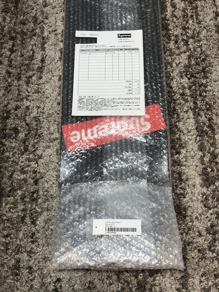 送料無料 Supreme Distorted Logo Skateboard 20SS black シュプリーム スケートボード デッキ スケボー box logo ステッカー付 新品未使用_画像2