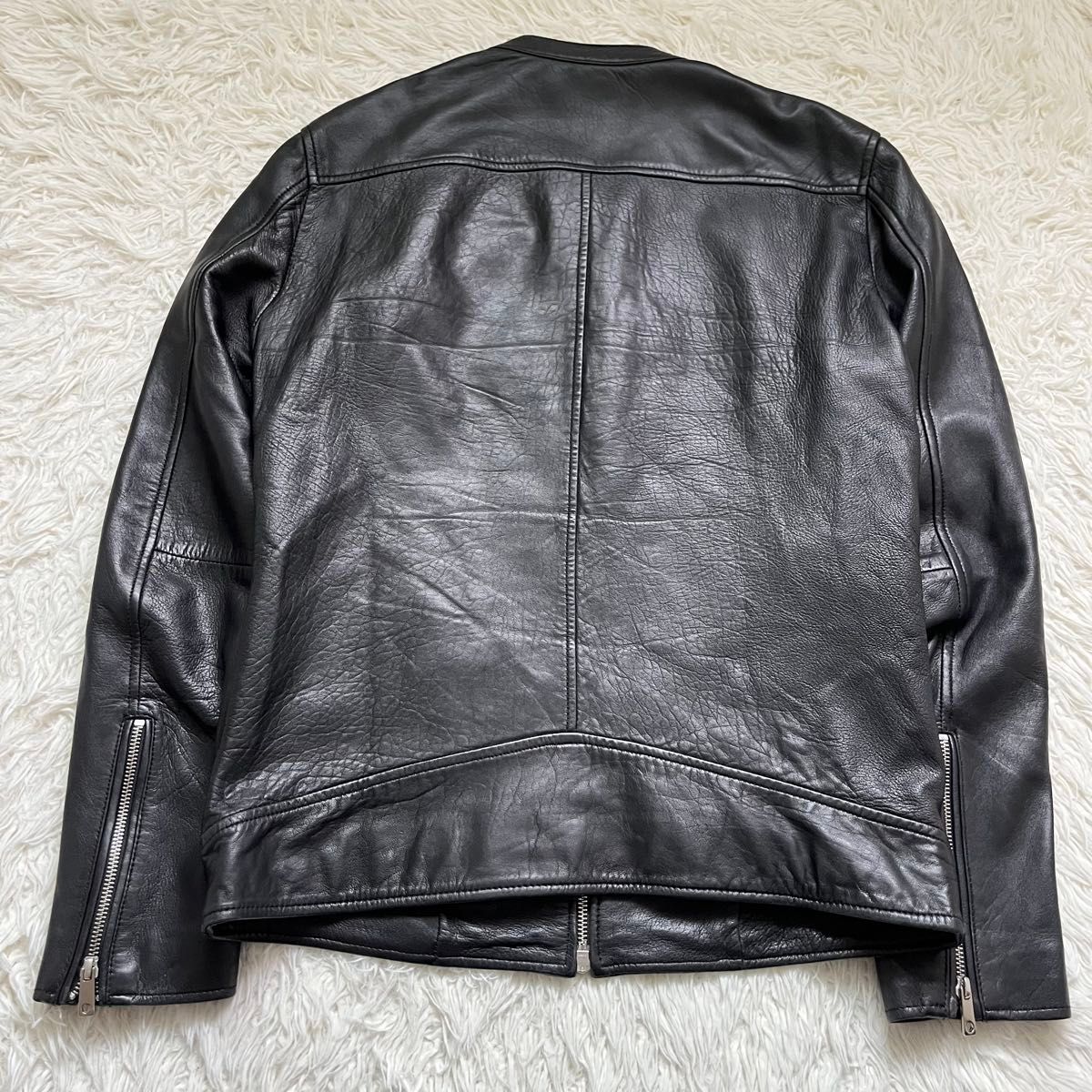 美品♡UNITED TOKYO レザージャケット シングル 羊革 本革 ブラック 良品】UNITED TOKYO レザージャケット シングル 羊革 Lサイズ 黒