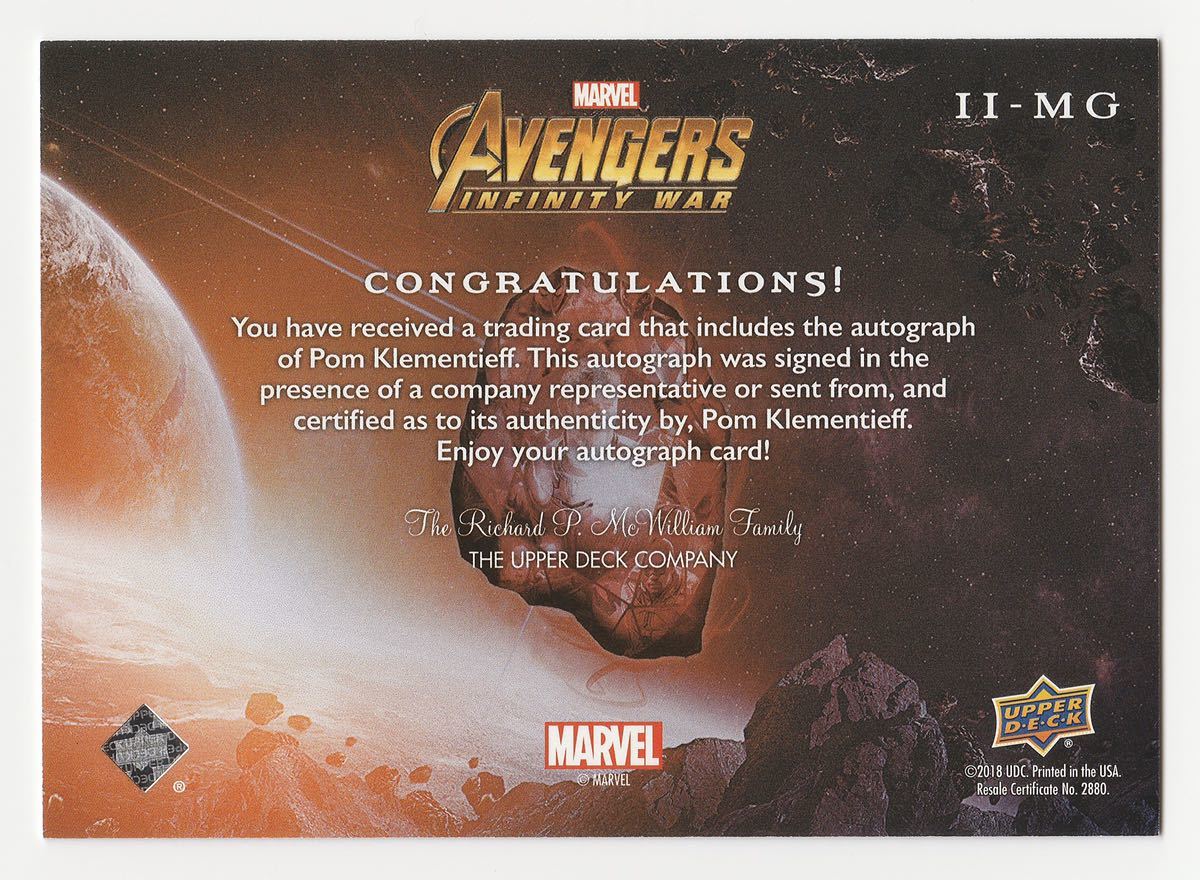 ヤフオク Upper Deck Marvel Avengers Infinity War マン ヤフオク Upper Deck Marvel Avengers Infinity War マン