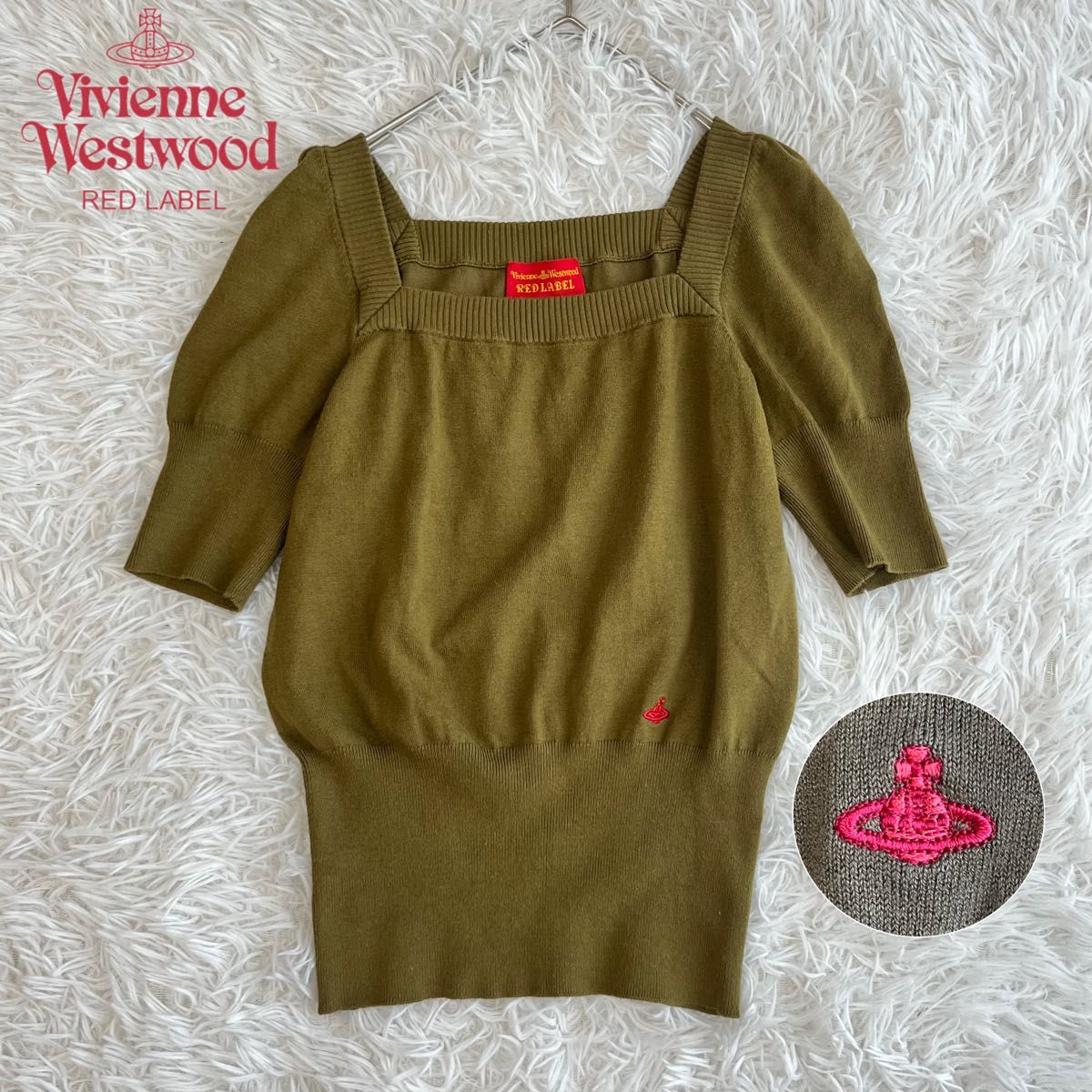 Vivienne Westwood 半袖ニット オーブ刺繍 ヴィヴィアンウエストウッド サマーニット オーブ刺繍 ロゴ刺繍