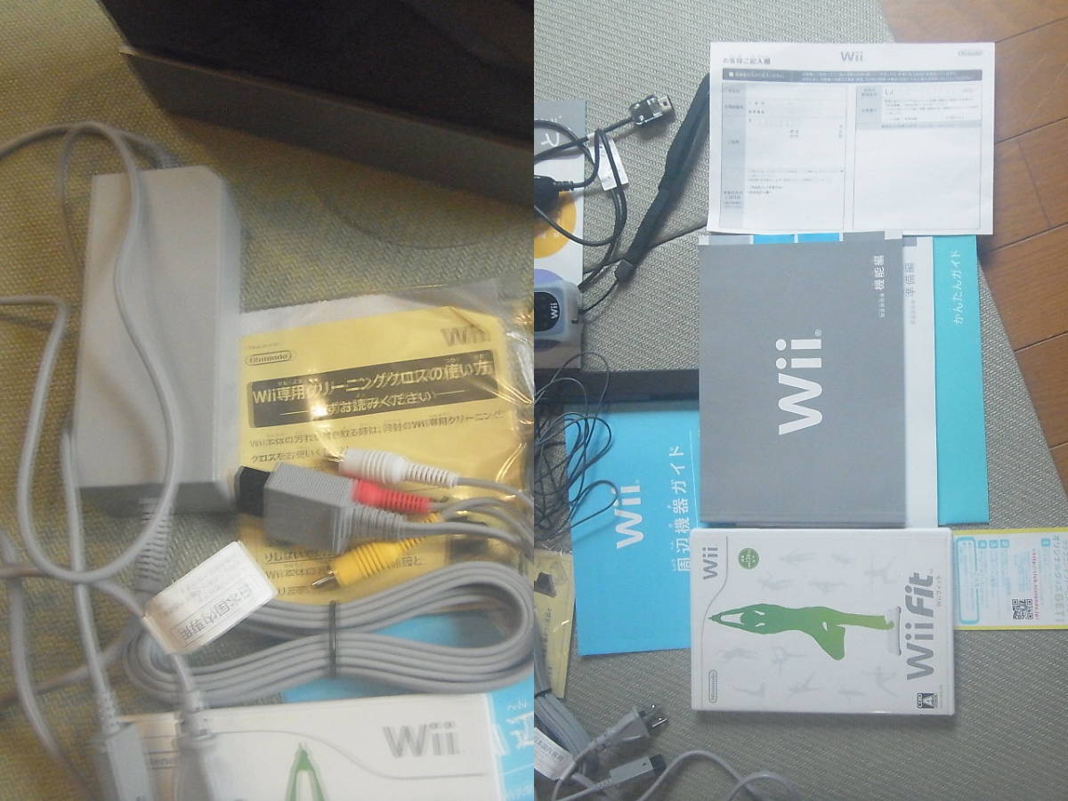 Wii ブラックとソフトWii Fit付き (画像に写っている Wii Fit Pls ではありません)作動品の中古_画像6