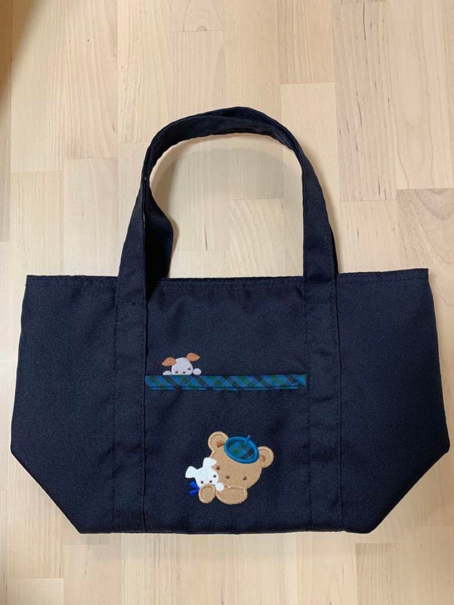 【美品!】familiarファミリア クマ刺繍 ネイビー マザーズバッグ 現行品 ファミリア familiar マザーズバッグ 青系ファミリア