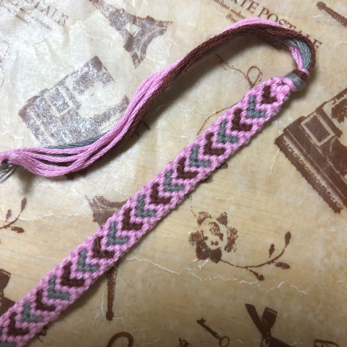 Paypayフリマ ミサンガ ハンドメイド 連続ハート ピンク 茶 グレー 管理no 178 Paypayフリマ ミサンガ ハンドメイド 連続ハート ピンク 茶 グレー 管理no 178