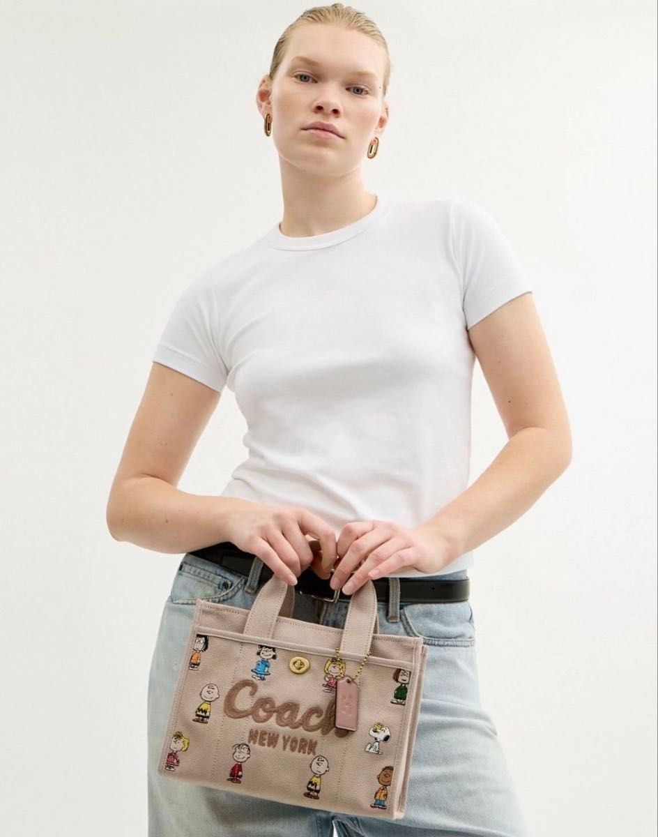 COACH スヌーピーコラボ カーゴトートバッグCBH43 COACH X PEANUTS】CBH43 スヌーピー カーゴ トート バッグ ベージュ
