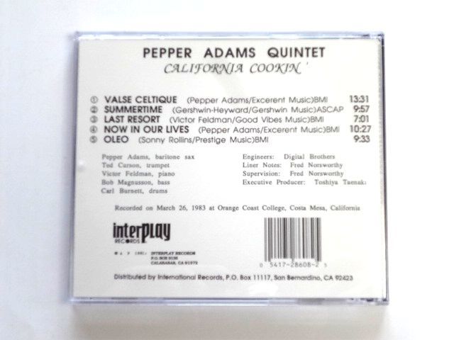輸入盤【IPCD8608-2】Pepper Adams Quintet ペッパー・アダムス / California Cookin' カリフォルニア・クッキン / 送料310円～_画像2