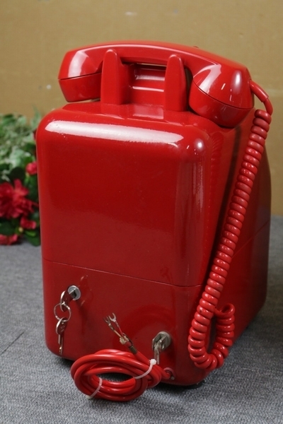 [ ultra rare ] box public telephone machine red color [ dead stock 670-A2] Showa era 60 year about Japan electro- confidence telephone . company NTT!! za1