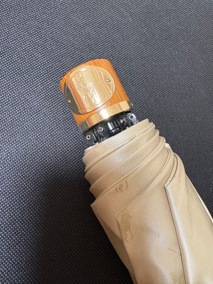 ポロラルフローレン　折りたたみ傘 ベージュ WEB限定】POLO RALPH LAUREN(ポロ ラルフローレン) 晴雨兼用日傘