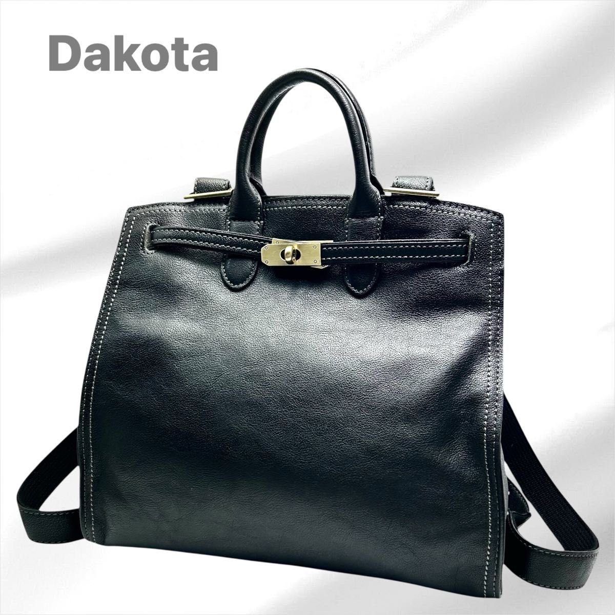 Dakota ブラック レザー リュック/バックパック【レディース】美品 Dakota ダコタ リュックサック リュック バックパック レザー 本