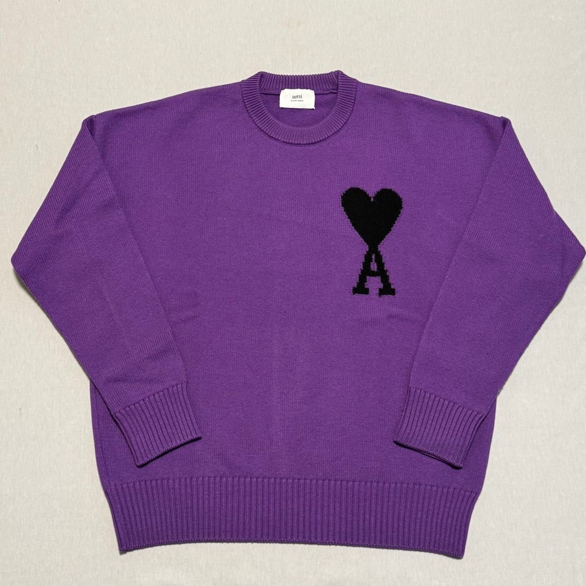 AMI PARIS アミパリス セーター ニット パープル XS amiparis アミパリス ニット セーター L パープル|Yahoo!フリマ