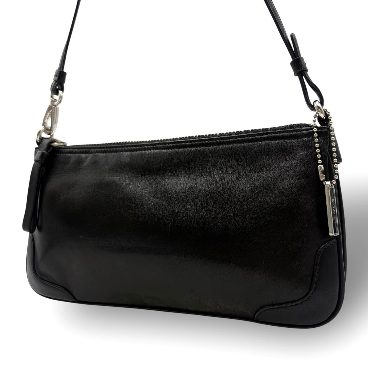 美品 COACH コーチ ハンドバッグ ワンショルダー アクセサリーポーチ 黒 vintage coach オールドコーチ アクセサリーポーチ ワン