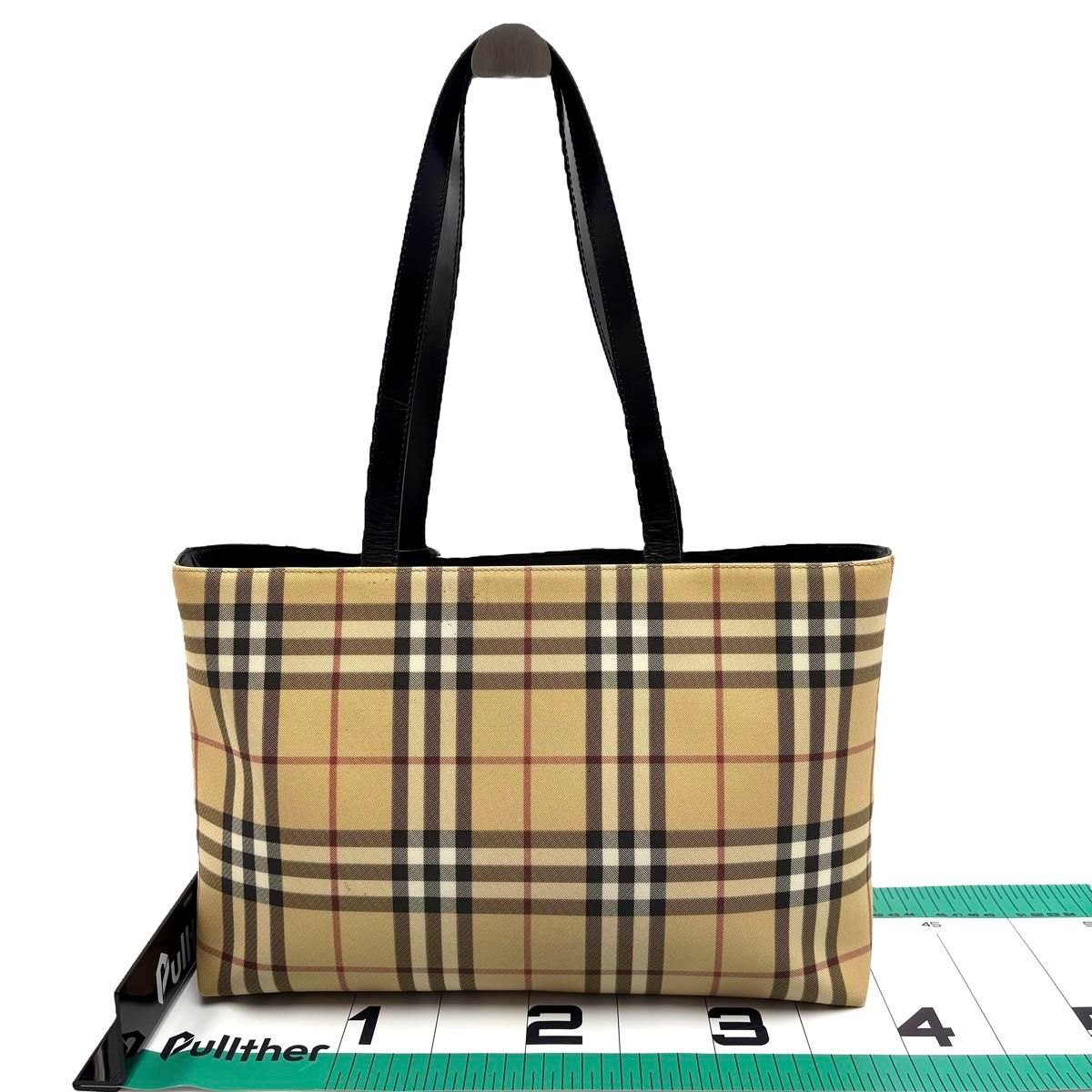 バーバリーロンドン ノバチェック トートバッグ PVC 舟型 A4 肩掛け BURBERRY バーバリーロンドン トートバッグ ノバチェック PVC