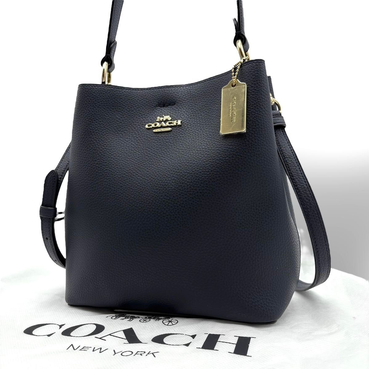 極美品 未使用級 コーチ 2way ショルダーバッグ ハンドバッグ ネイビー 極美品】 COACH コーチ モリー スモールタウン バケット