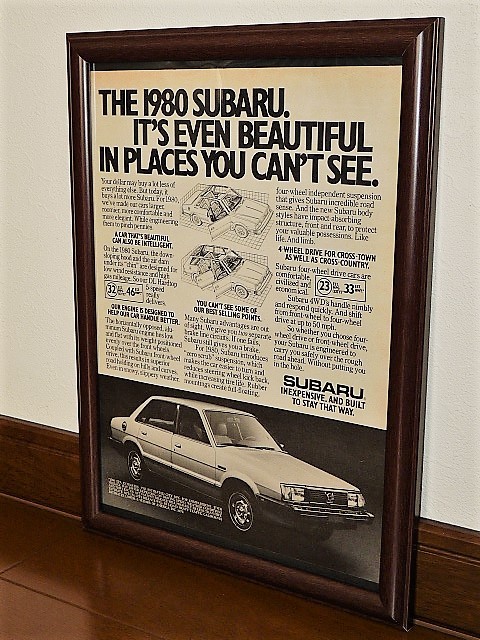 1980年 USA '80s 洋書雑誌広告 額装品 Subaru GL スバル レオーネ ( A4サイズ ）_画像1