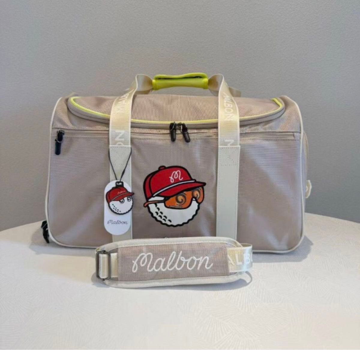 Malbon ゴルフバッグ ボストンバッグ シューズケース ホワイト マルボンゴルフ ボストンバッグ シューズケース Malbon 男女兼用