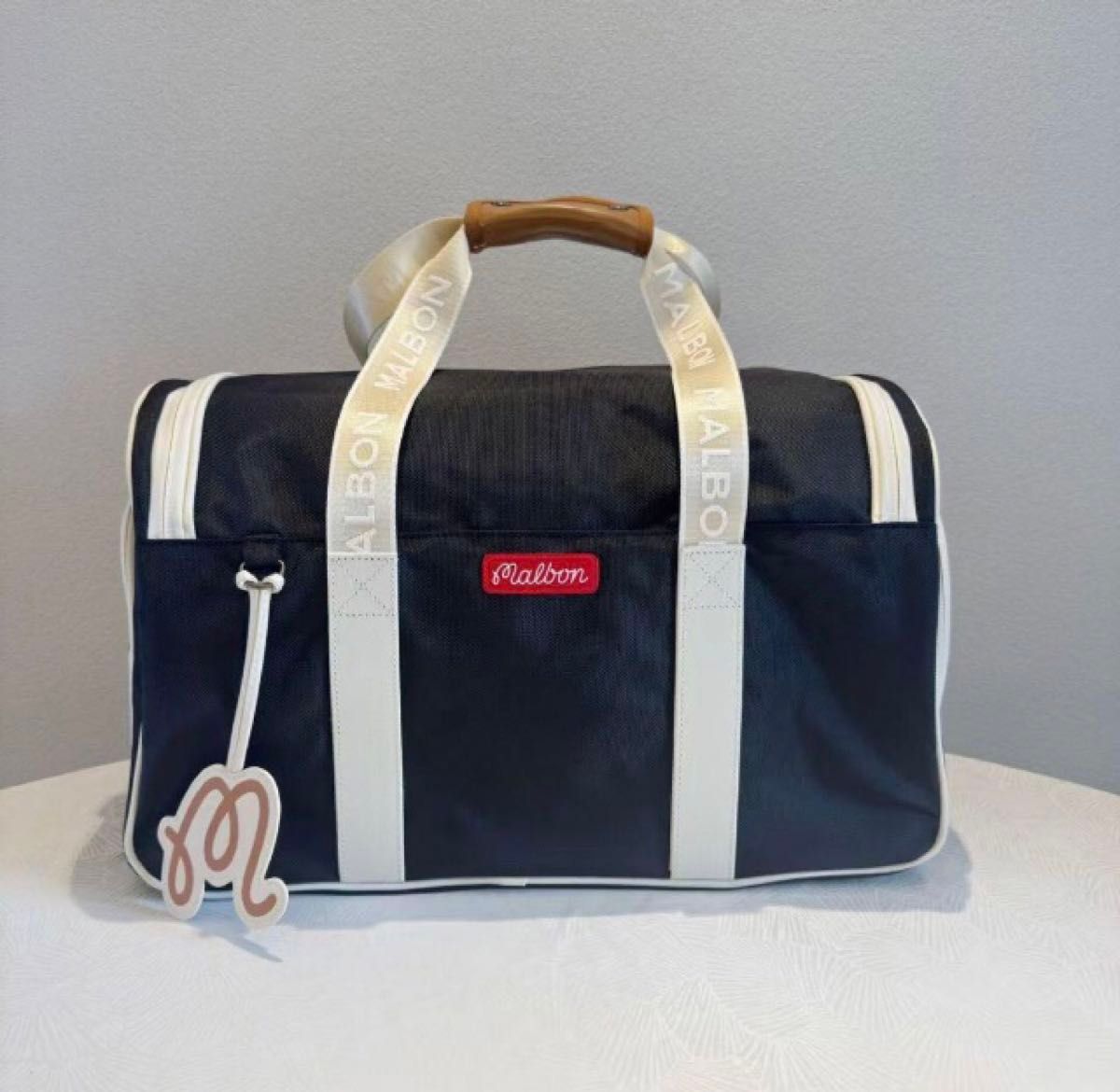 美品 マルボンゴルフ エナメルボストンバック シューズケース付 2way マルボンゴルフ ボストンバッグ シューズケース Malbon 男女兼用