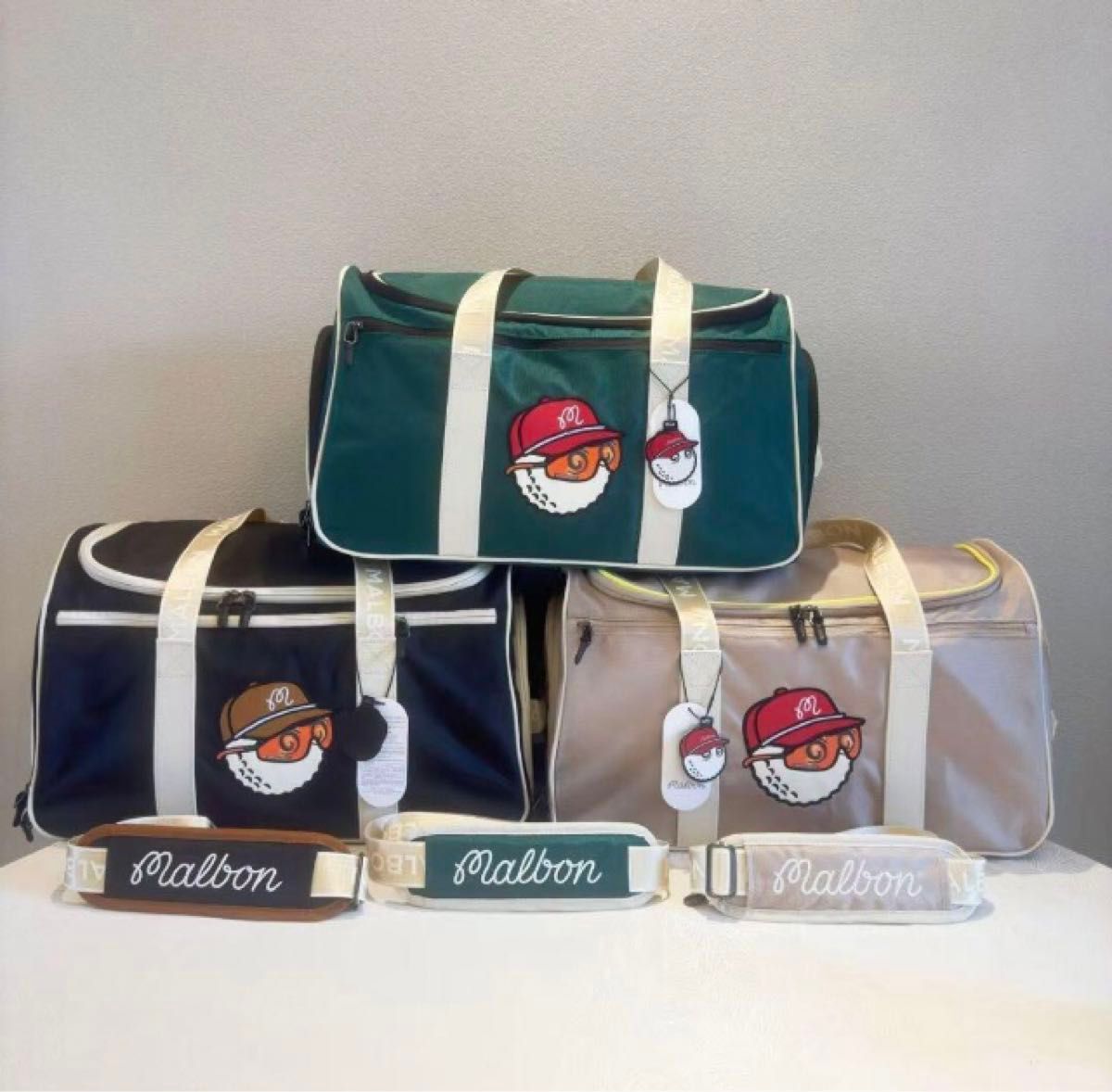 美品 マルボンゴルフ エナメルボストンバック シューズケース付 2way マルボンゴルフ ボストンバッグ シューズケース Malbon 男女兼用