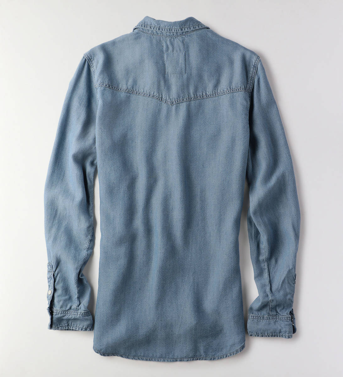 * AE アメリカンイーグル 長袖シャツ デニムシャツ AEO texture denim shirt / L *_画像2