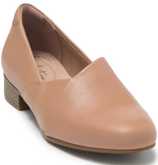 送料無料 Clarks 27.5cm フラット レザー プラリネ ブラウン ベージュ ローファー オフィス フォーマル スポサン スニーカー バレエ R75_画像5