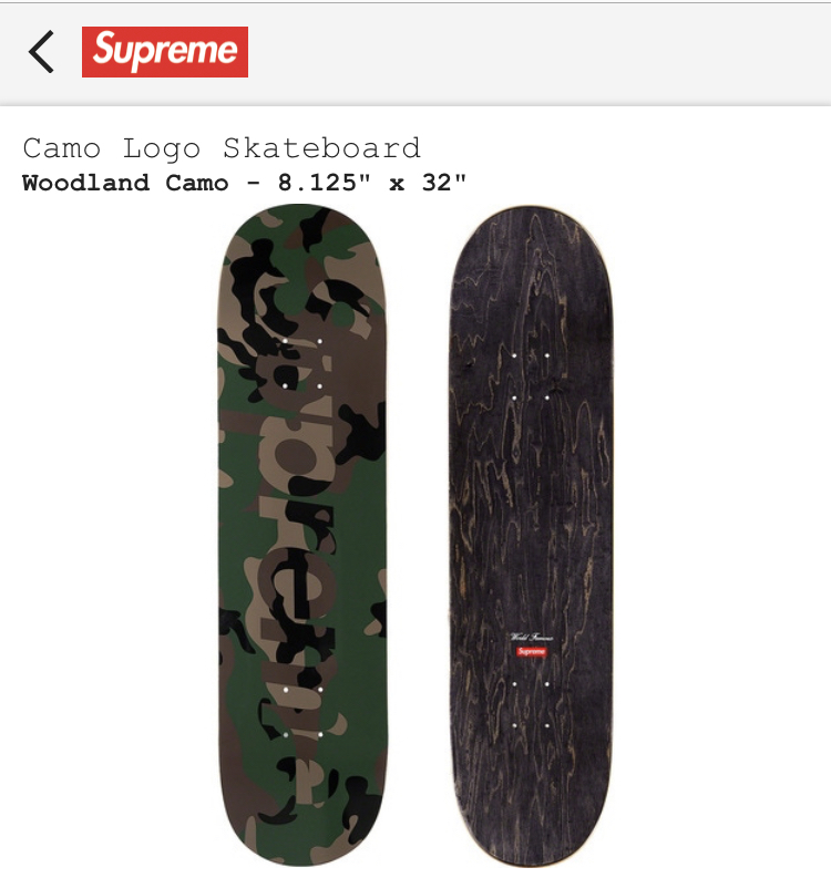 【新品正規】Woodland Camo / 20aw supreme Camo Logo Skateboard / skate deck スケボー カモフラ 迷彩デッキ ロゴ シュプリーム 21aw