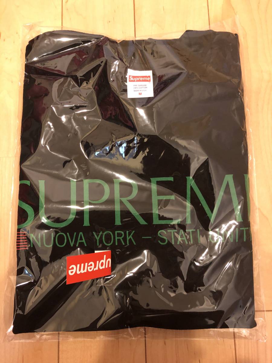 【新品正規】黒 M / 20aw supreme Nuova York Tee BLACK medium / ロゴ Tシャツ シュプリーム 20fw_画像3